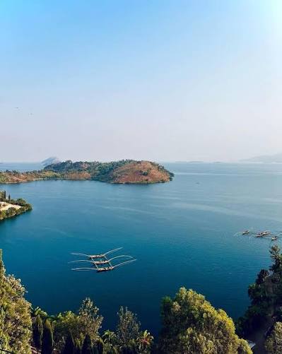 Lake Kivu — tranquil lake surrounded by green hills